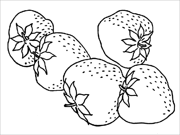 hình vẽ trái dâu tây cho bé tô màu